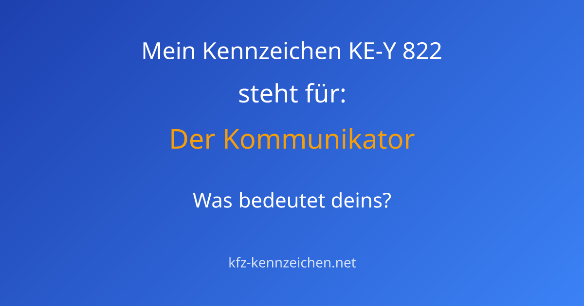 Numerologie-Analyse für Kennzeichen KE-Y 822