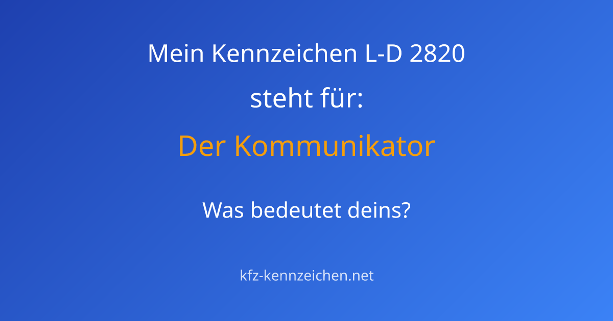 Numerologie-Analyse für Kennzeichen L-D 2820