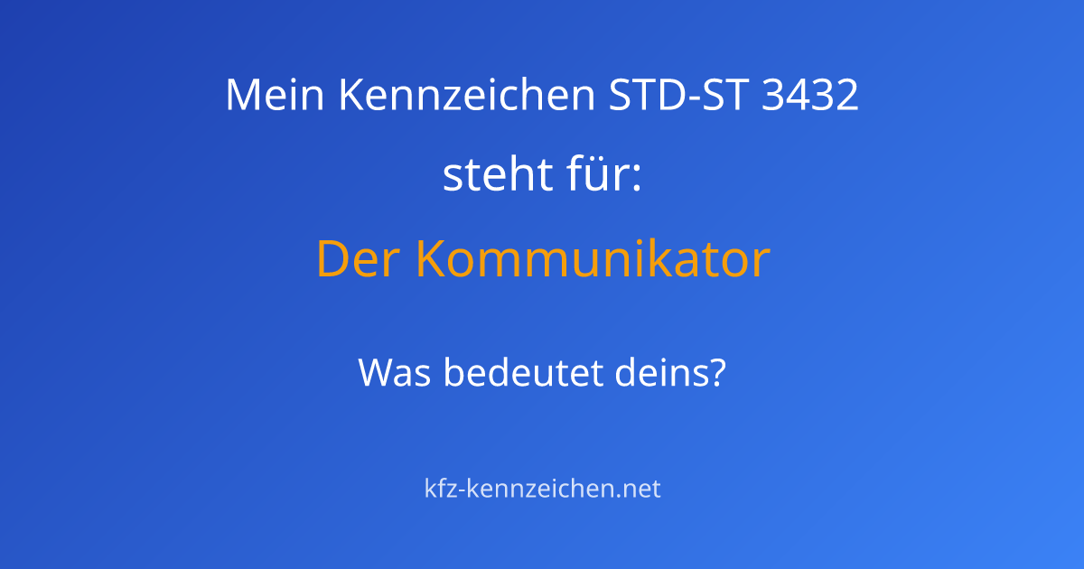 Numerologie-Analyse für Kennzeichen STD-ST 3432