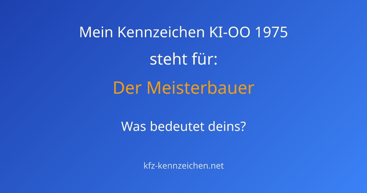 Numerologie-Analyse für Kennzeichen KI-OO 1975