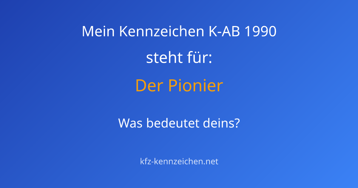 Numerologie-Analyse für Kennzeichen K-AB 1990