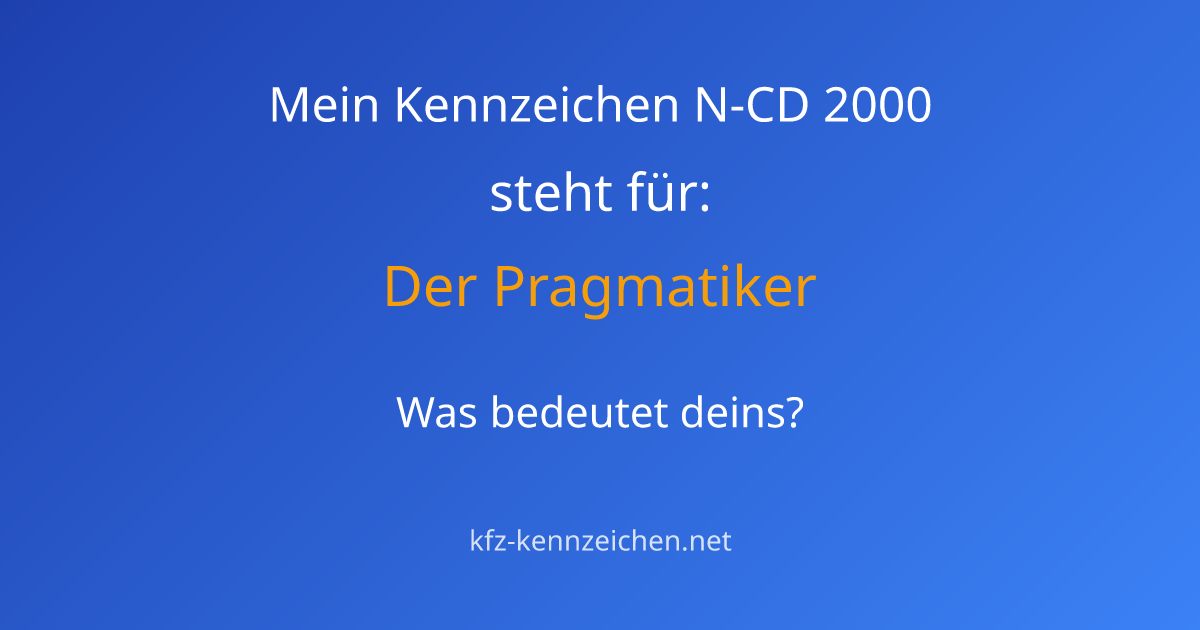 Numerologie-Analyse für Kennzeichen N-CD 2000