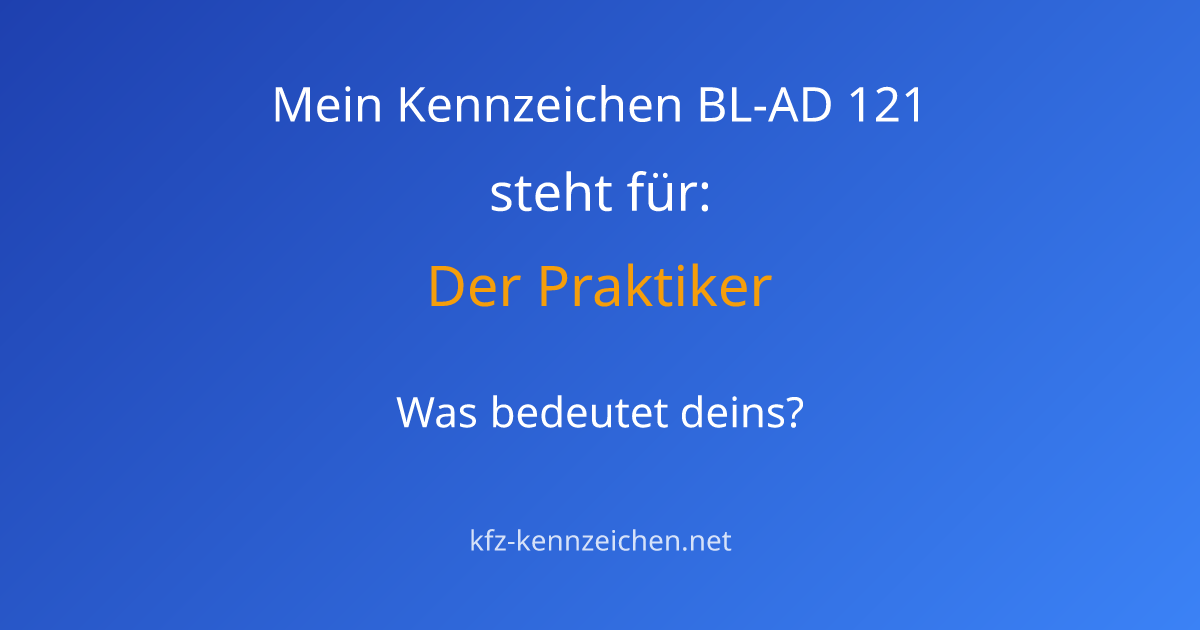 Numerologie-Analyse für Kennzeichen BL-AD 121