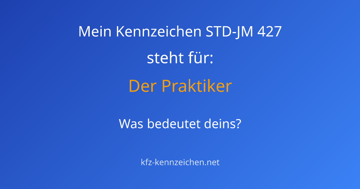 Numerologie-Analyse für Kennzeichen STD-JM 427