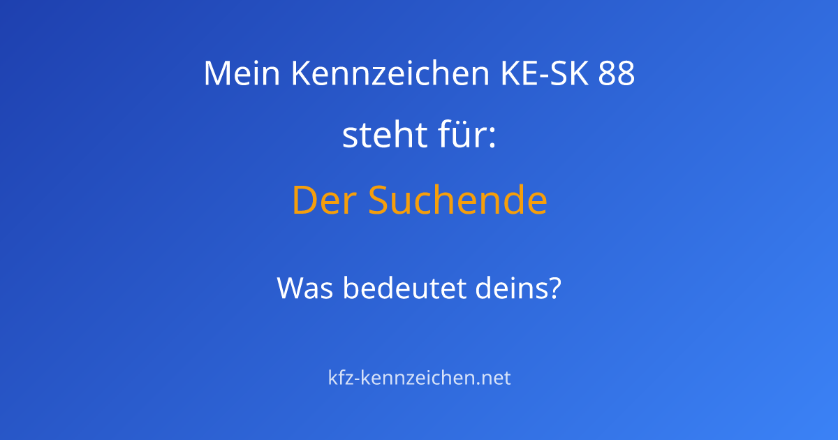 Numerologie-Analyse für Kennzeichen KE-SK 88