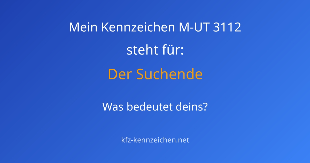 Numerologie-Analyse für Kennzeichen M-UT 3112